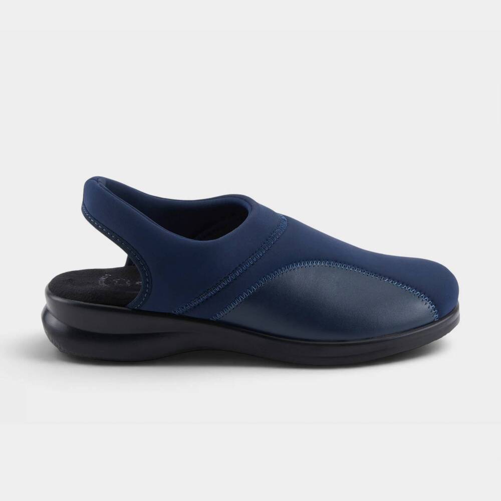 NEW FLEXUS women's flexia clogs in navy